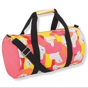Brand New Benefit Multi-Colored Duffle Gym Bag w/ Removable Shoulder Strap